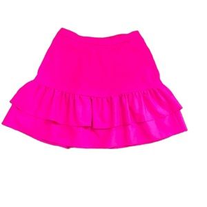 J Crew Knee length pink ruffle skirt, pink size 2